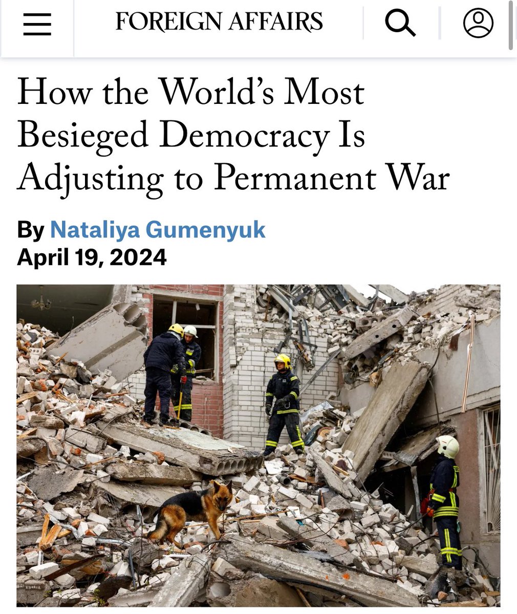 Nataliya Gumenyuk (@ngumenyuk) on Twitter photo My long <a href="/ForeignAffairs/">Foreign Affairs</a> piece on 1)mobilization 2) defense industry reform 3)reshaping economy. How Ukraine is changing itself to be able to fight a long war. When you read, it’ll be more clear that immediate issues and problems are not that essential foreignaffairs.com/guest-pass/red… My long <a href="/ForeignAffairs/">Foreign Affairs</a> piece on 1)mobilization 2) defense industry reform 3)reshaping economy. How Ukraine is changing itself to be able to fight a long war. When you read, it’ll be more clear that immediate issues and problems are not that essential foreignaffairs.com/guest-pass/red…