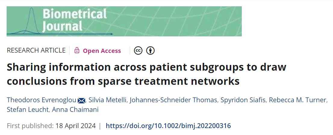 Theodoros Evrenoglou (@tevrenoglou) on Twitter photo Our open-access manuscript has now been published at the Biometrical Journal! Many thanks to all of my co-authors in this work: <a href="/AChaimani/">Anna Chaimani</a> <a href="/MetelliSilvia/">Silvia Metelli 🇺🇦</a> <a href="/LeuchtStefan/">Stefan Leucht</a> <a href="/SiafisS/">Spyridon Siafis</a> Rebecca Turner and Johannes-Schneider Thomas
Manuscript available here:
onlinelibrary.wiley.com/doi/epdf/10.10… Our open-access manuscript has now been published at the Biometrical Journal! Many thanks to all of my co-authors in this work: <a href="/AChaimani/">Anna Chaimani</a> <a href="/MetelliSilvia/">Silvia Metelli 🇺🇦</a> <a href="/LeuchtStefan/">Stefan Leucht</a> <a href="/SiafisS/">Spyridon Siafis</a> Rebecca Turner and Johannes-Schneider Thomas
Manuscript available here:
onlinelibrary.wiley.com/doi/epdf/10.10…