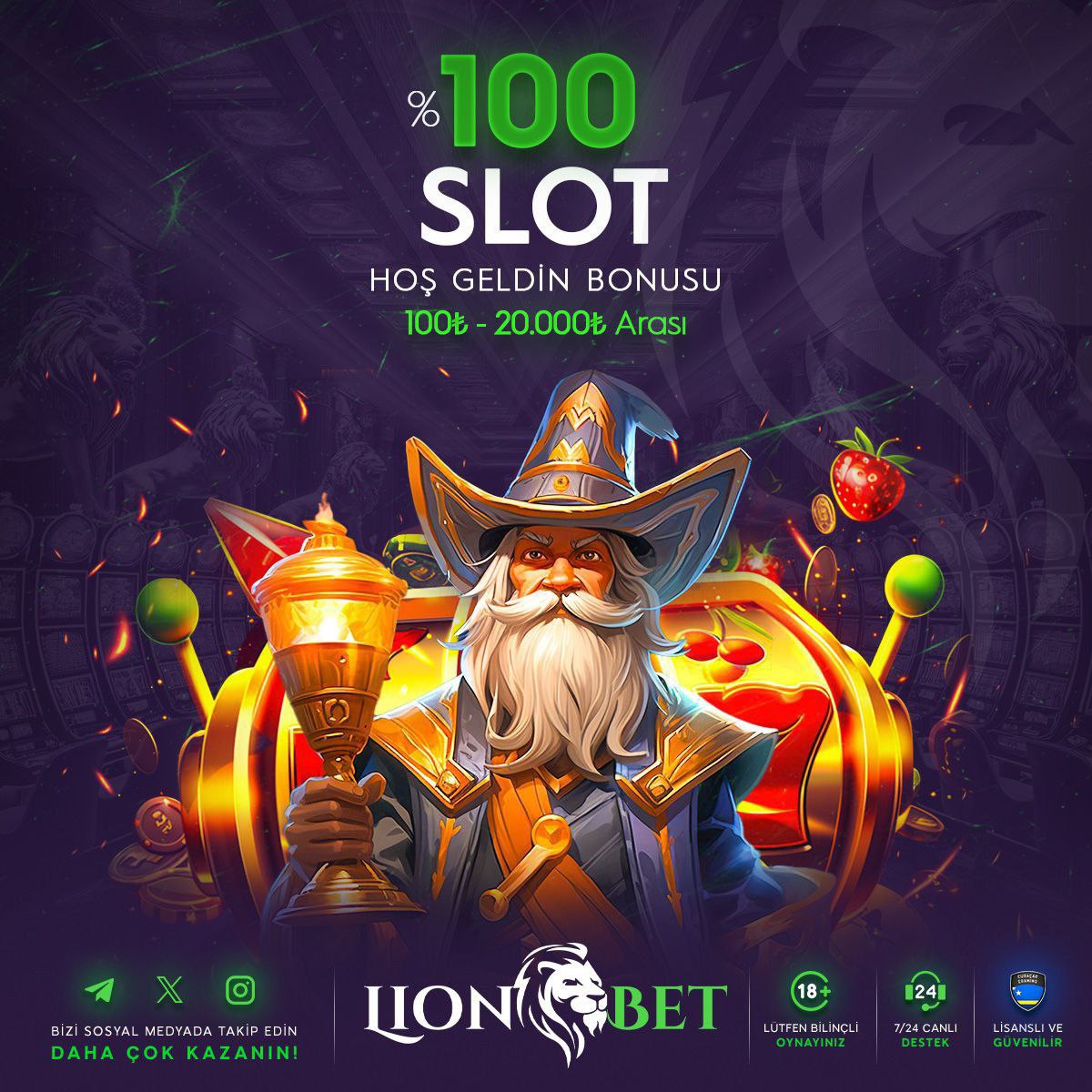 💯  %100 Slot Hoşgeldin Bonusu 💰  %30 Kripto Bonusu 👍 100₺ Deneme bonusu ve yatırım şartsız 300₺ çekim fırsatlarıyla Lionbet yanında. 🦁 #LionBet 👉 cutt.ly/IwHRtjHX