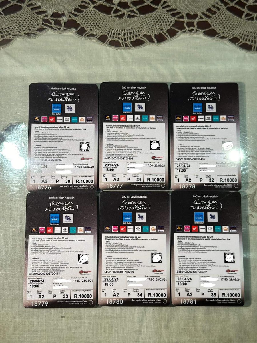 ShoppingDode's tweet photo. ขายต่อบัตรคอนเสิร์ต #บัตรโซน A ราคาบัตรมูลค่า 10,000 บาท 6 ที่นั่งติดกัน (ที่นั่งดีและ VIP สุดๆ) 

⭐️ ขายราคาใบละ 6,000 บาท (มูลค่าจริง 10,000 บาท)
📍 อิมแพ็ค อารีน่า เมืองทองธานี โซน A2 แถว P 📅 วันที่ 28 เมษายน 2567 เวลา 18.00 น
 #อัสนีและวสันต์คอนเสิร์ต #asaneewasa https://t.co/OF2FAPAzJL