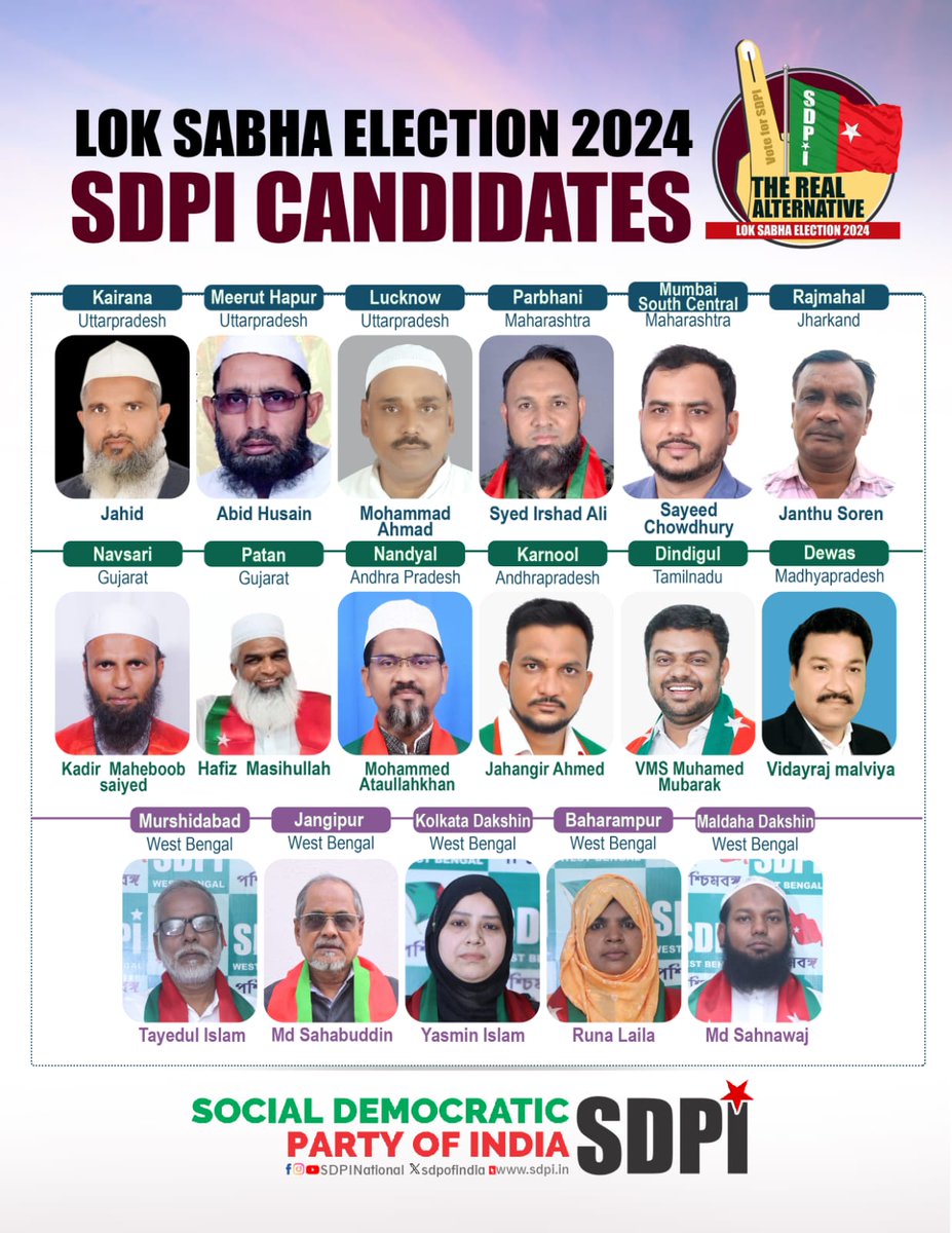 Social Democratic Party of India Candidates for the Loksabha Election 2024 #Elections2024 #SDPI