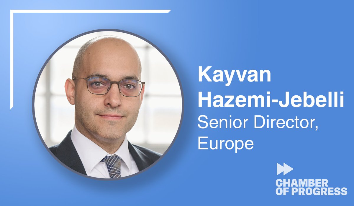 European regulation has a growing impact on tech, so Chamber of Progress is growing its footprint in Europe. Today we're announcing a Senior Director for Europe, @KayJebelli. In a blog post, Kay describes his vision for tech-optimistic policy in the EU: medium.com/chamber-of-pro…