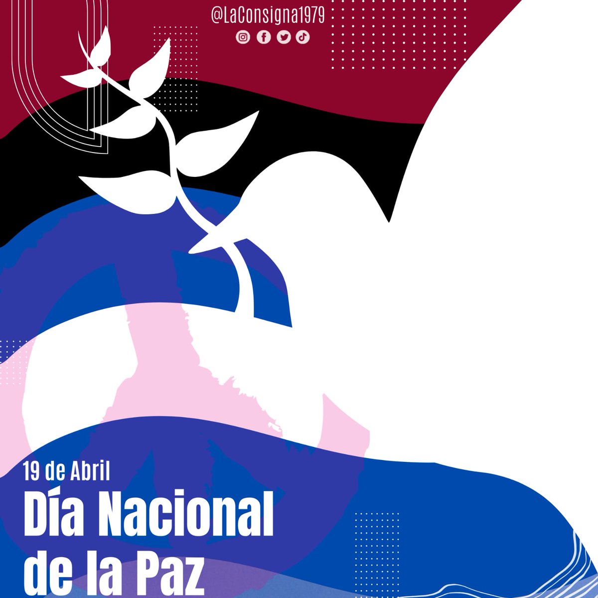 #SomosRed | Hoy conmemoramos y celebramos la paz que hay en nuestra Nicaragua, por el bienestar para seguir trabajando y por el porvenir para que nuestro pueblo siga adelante bendecido, prosperado y en victorias 🕊️ #MadrizEnRevolución #SomosVictoriasVerdaderas