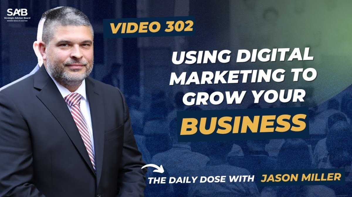 On today’s Episode of the “Daily Dose” 💉we will be covering: Using Digital Marketing To Grow Your Business Click here to watch the video! 👇 youtu.be/8nwgZBKZ27Y #strategicadvisorboard #leadership #businesstips