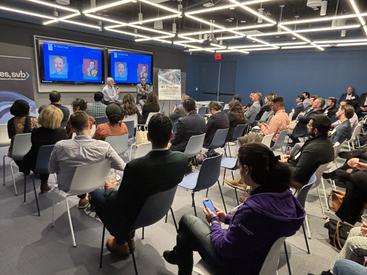 accelmed's tweet photo. Excited to be back in Cambridge w @MITHackMed for our big annual #GrandHack! Thanks to @SiliconValleyBank hosting MIT Health Ai OG Prof Peter Szolovitz + Ai Doctor author Ron Ramzi. Fun begins tonight @MediaLab + hope to see old friends!!! https://t.co/wTXU5N6gSu