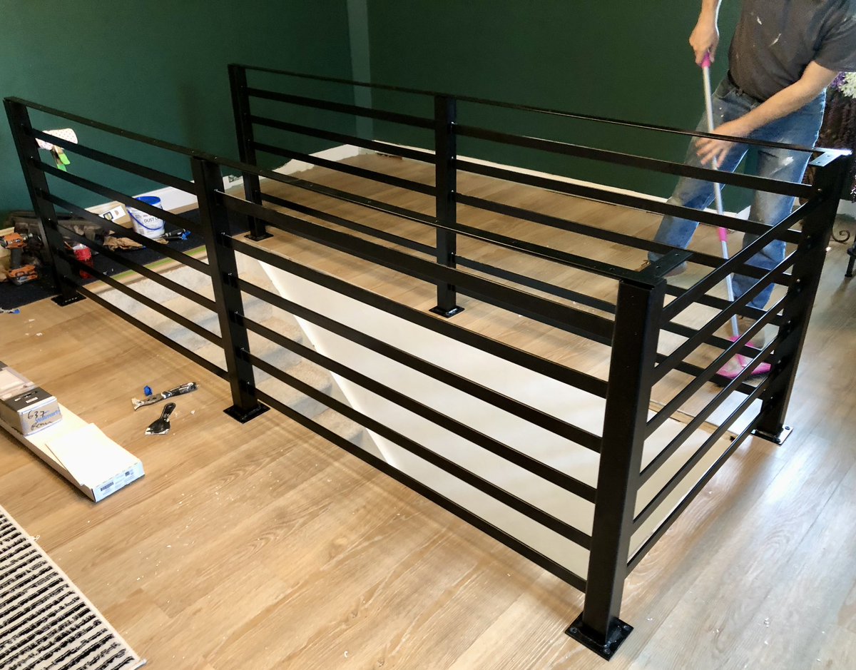 After #powdercoating @lionworksdesigns then #installed the #custom #railings and the #project is really coming together! Of course there’s even more to come! #progress #lionworks #lionworksdesigns #customizeeverything #customized #smallbusiness #njbusiness #njbusinessowners