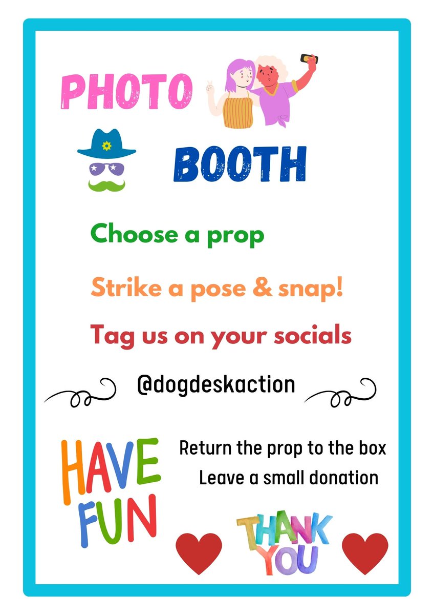 DogDeskAction's tweet photo. Come &amp; see us @DogfestUK 27th &amp; 28th April ☺️

Visit our #photobooth try on some hats &amp; glasses &amp; get your picture taken

or try your luck with Lucky Lisa's #tombola

Doggy #luckydips #merch &amp; loads of info

We can't wait to see you!

More info here https://t.co/KojdCFBGoB https://t.co/noQ7fwOS5w