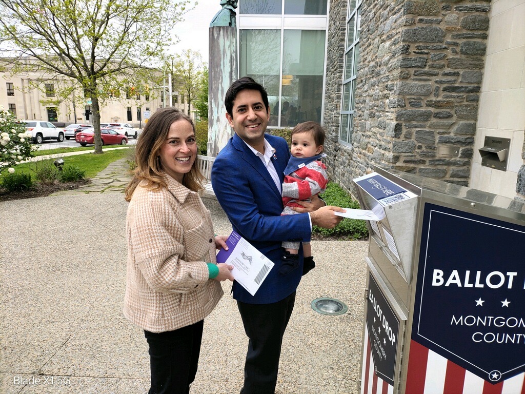 Still need to return your mail-in ballot? Com. Makhija and family stopped by one of our 12 secure drop boxes yesterday to deposit theirs. Find a drop box or Voter Services office near you to make sure your voice is heard in this year's Primary Election! montgomerycountypa.gov/voterservices