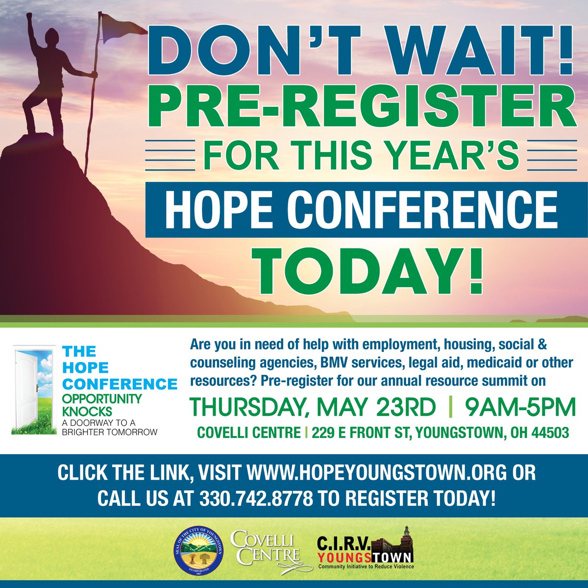 Find what you need at the Hope Conference. Click the link below, visit our website at hopeyoungstown.org or call 330.742.8778 to pre-register today!
form.jotform.com/221114242318038