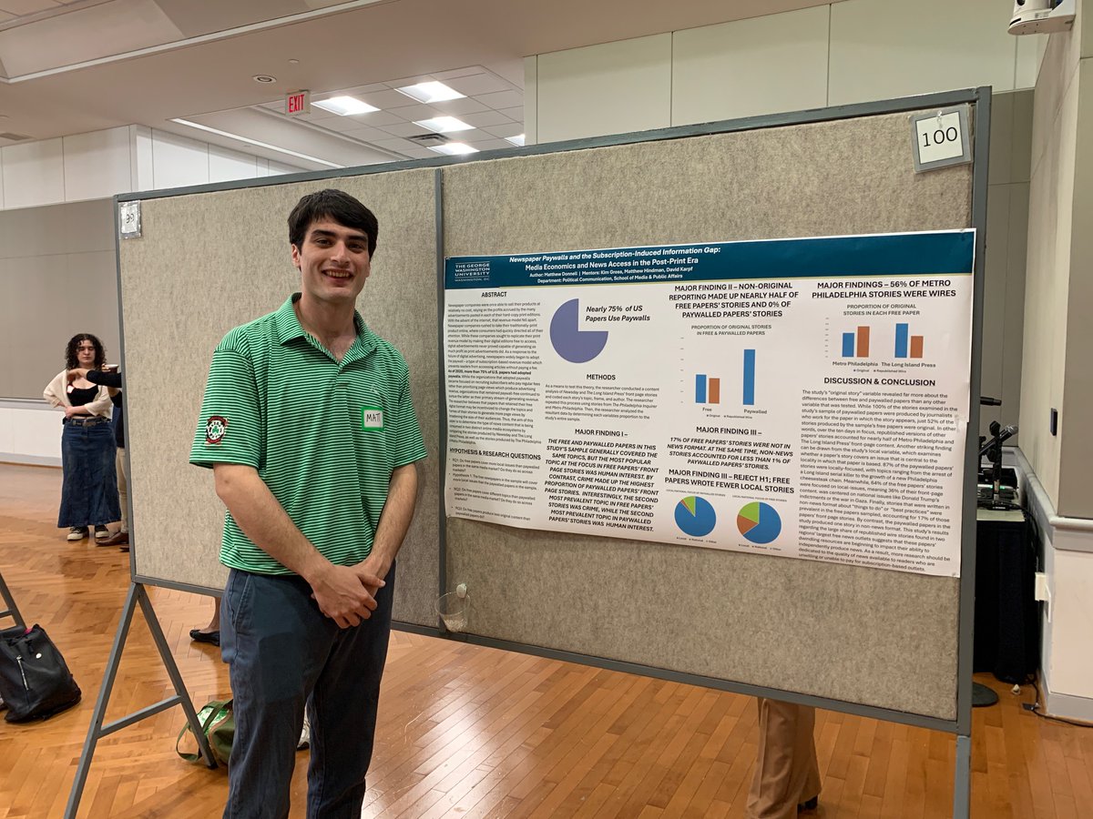 Earlier this week @gwucolumbian held their Research Showcase! Check out a few SMPA students presenting their research projects at the showcase! We are #SMPAProud of all of you 👏