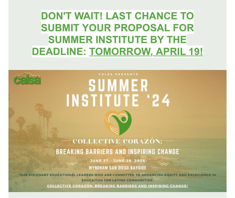 Submit your proposals today..@OfeliaLarivier5 @BUSDFuentes @DrJPSanchez @juansantos1976 @ChrisGocke @FUSD_Supt @DraBaltazar @DrRenaeBryant @lynettewsocial