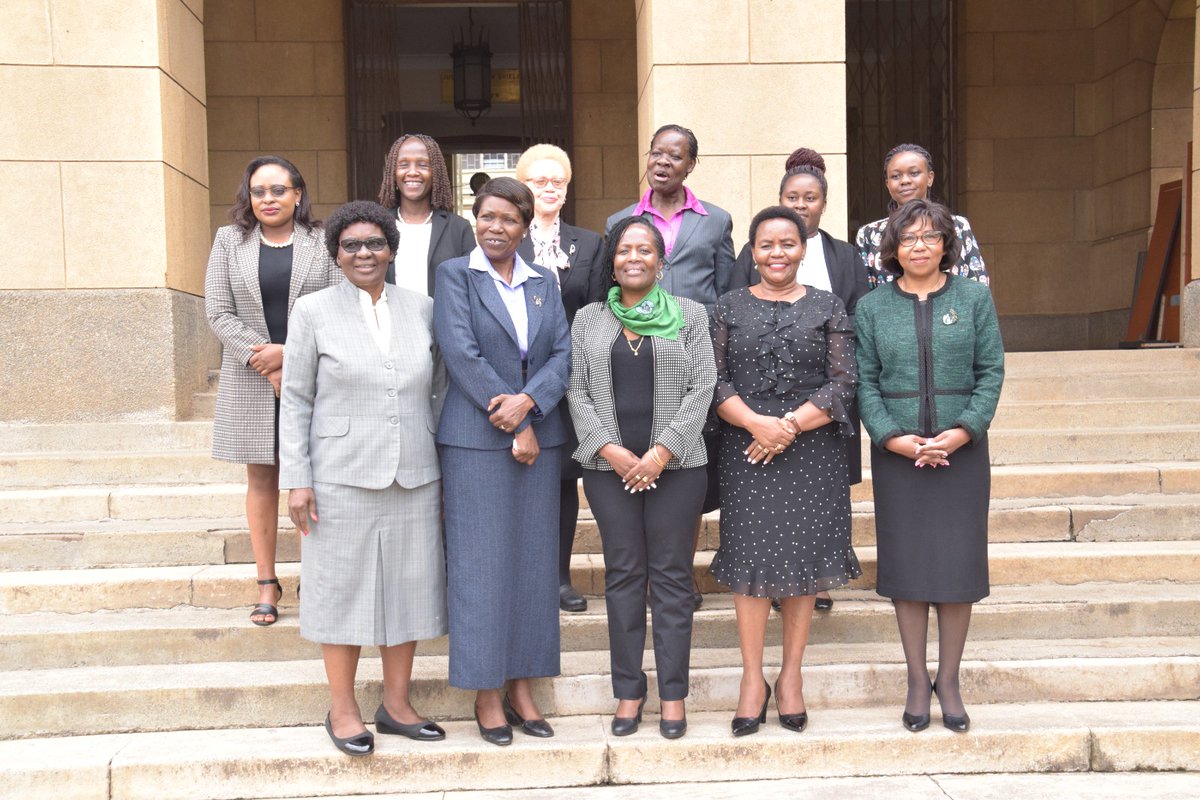 In her continuing engagement with internal stakeholders, Chief Registrar of the Judiciary Winfridah Mokaya held a meeting with officials of the Kenya Chapter of the International Association of Women Judges (IAWJ) this morning, with their discussions centred on strengthening the