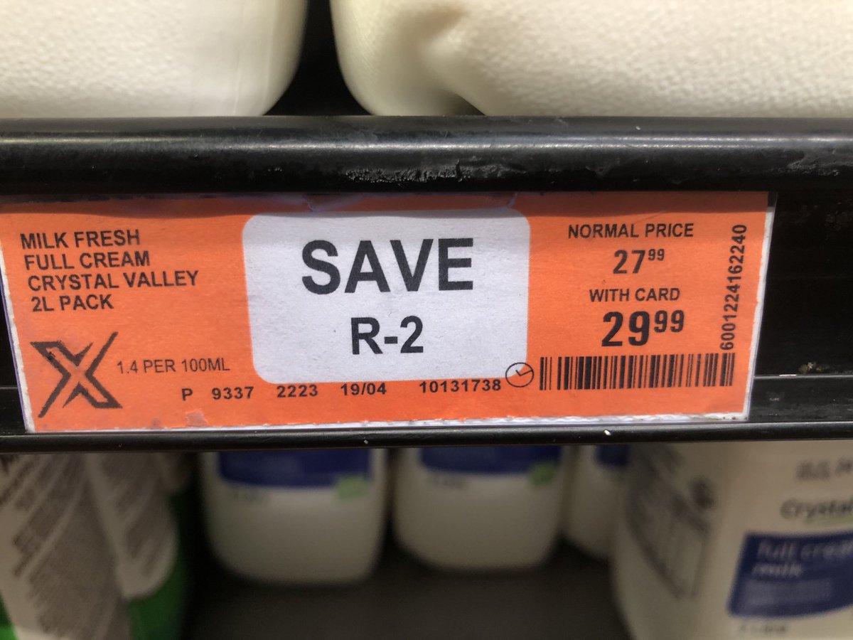 Nice one Checkers - not only did nobody notice this oops when pasting it all over the shelf, but there’s no sanity check at the till either - you do indeed pay more when using your savings card 😂