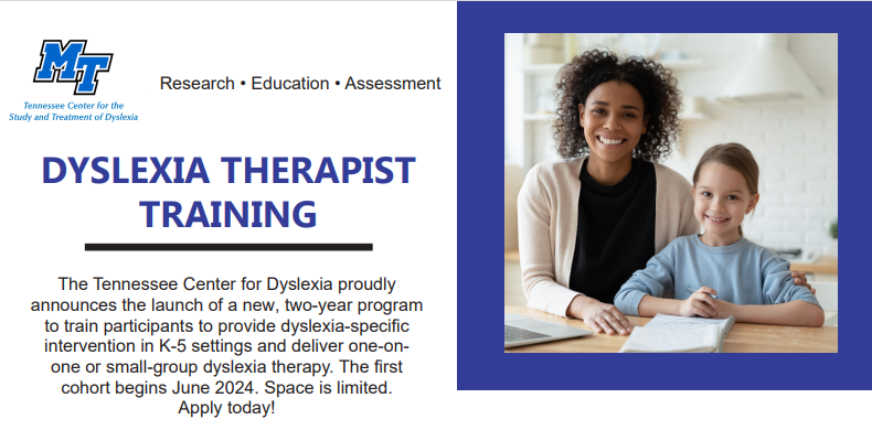 DyslexiaMTSU's tweet photo. First cohort starts in June. Call or email today for an application! 
@OdegardTim @KloberdanzKaty https://t.co/1fzlznivsg