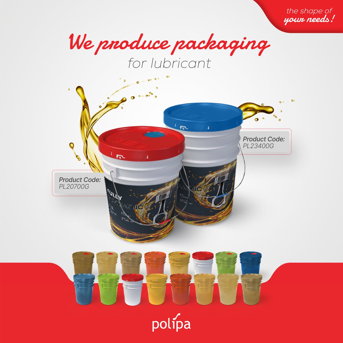 Polipa industrial pails are designed to meet your business needs and enhance your operations with their compatibility with lubricants. The custom metal handles of our products make your work more efficient and reliable.