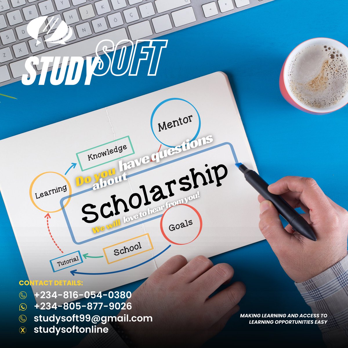 We are here to make LEARNING AND ACCESS TO LEARNING OPPORTUNITIES EASY. #scholarships #studyabroad