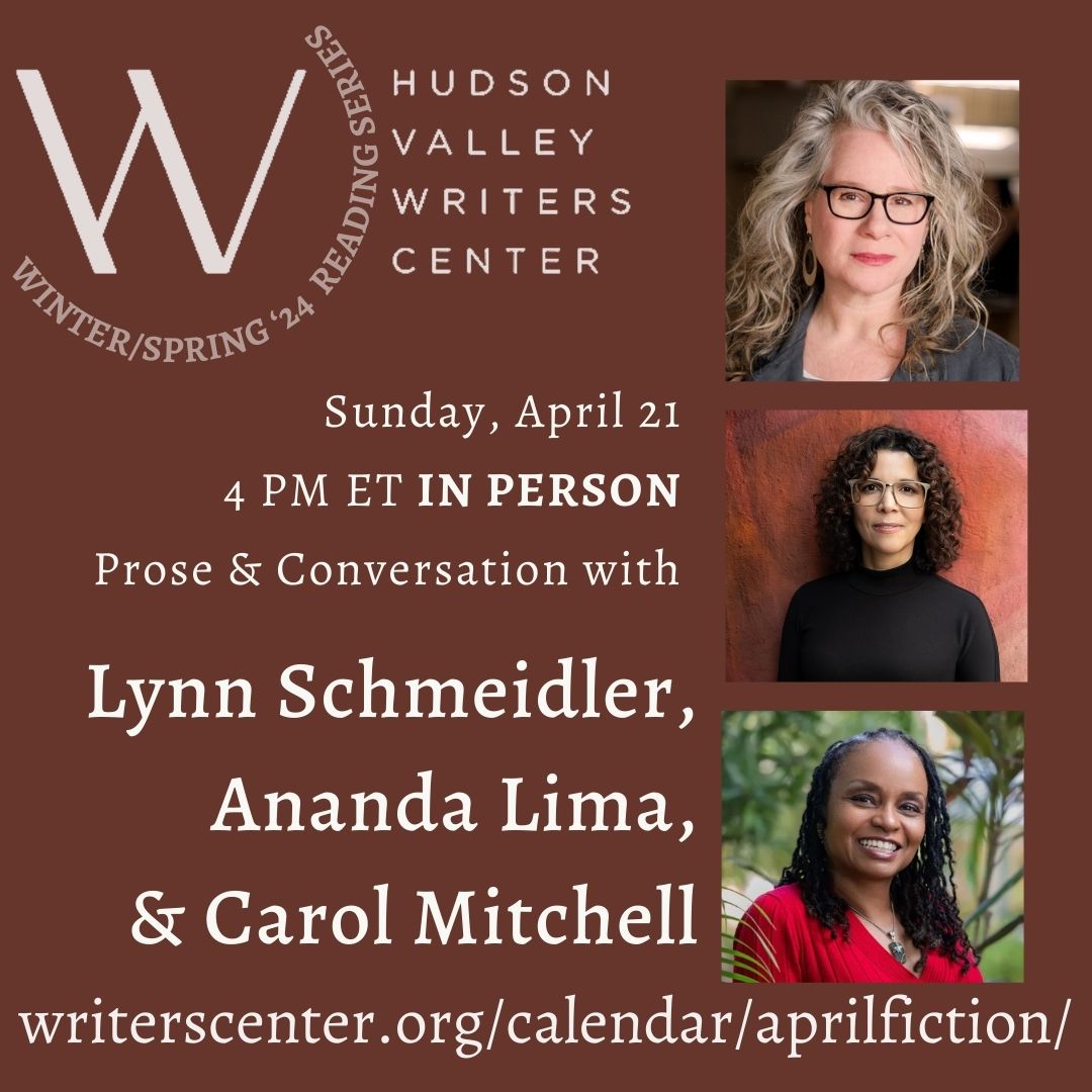 Don't miss Lynn Schmeidler (HALF-LIVES, @AutumnHousePrs), Ananda Lima (CRAFT: STORIES I WROTE FOR THE DEVIL,@torbooks) & Carol Mitchell (WHAT START BAS A MORNIN’, @centavepub) reading from their new books on Sunday, April 21, 4 PM IN PERSON at HVWC! writerscenter.org/calendar/april…