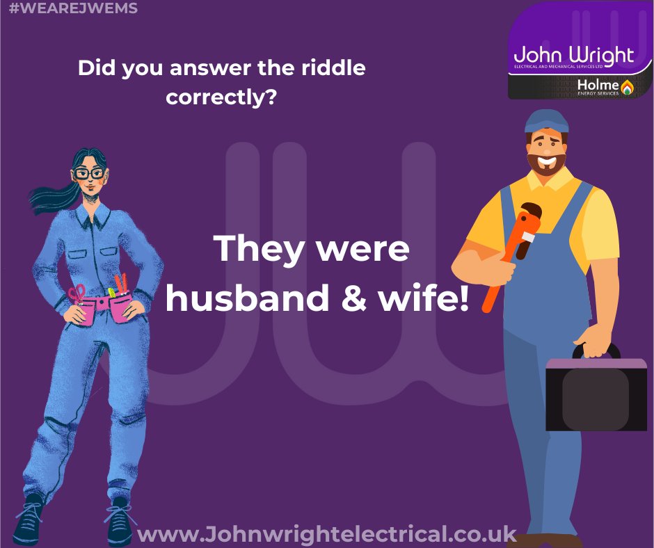 Well done to everyone who guessed correctly 👏

#Riddle #HusbandandWife #WEAREJWEMS