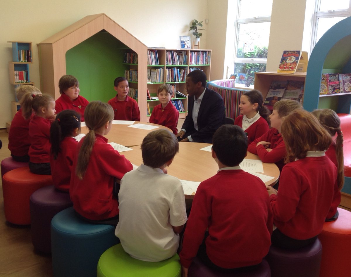 What a day! Thank you @BimAfolami for coming to Manland today to open our renovated early years outside area.  Bim also observed a phonics lesson, met with the Manland Pupil Parliament and spoke in assembly about his aspirational job as an MP! #Phonics #Britishvalues #Aspiration