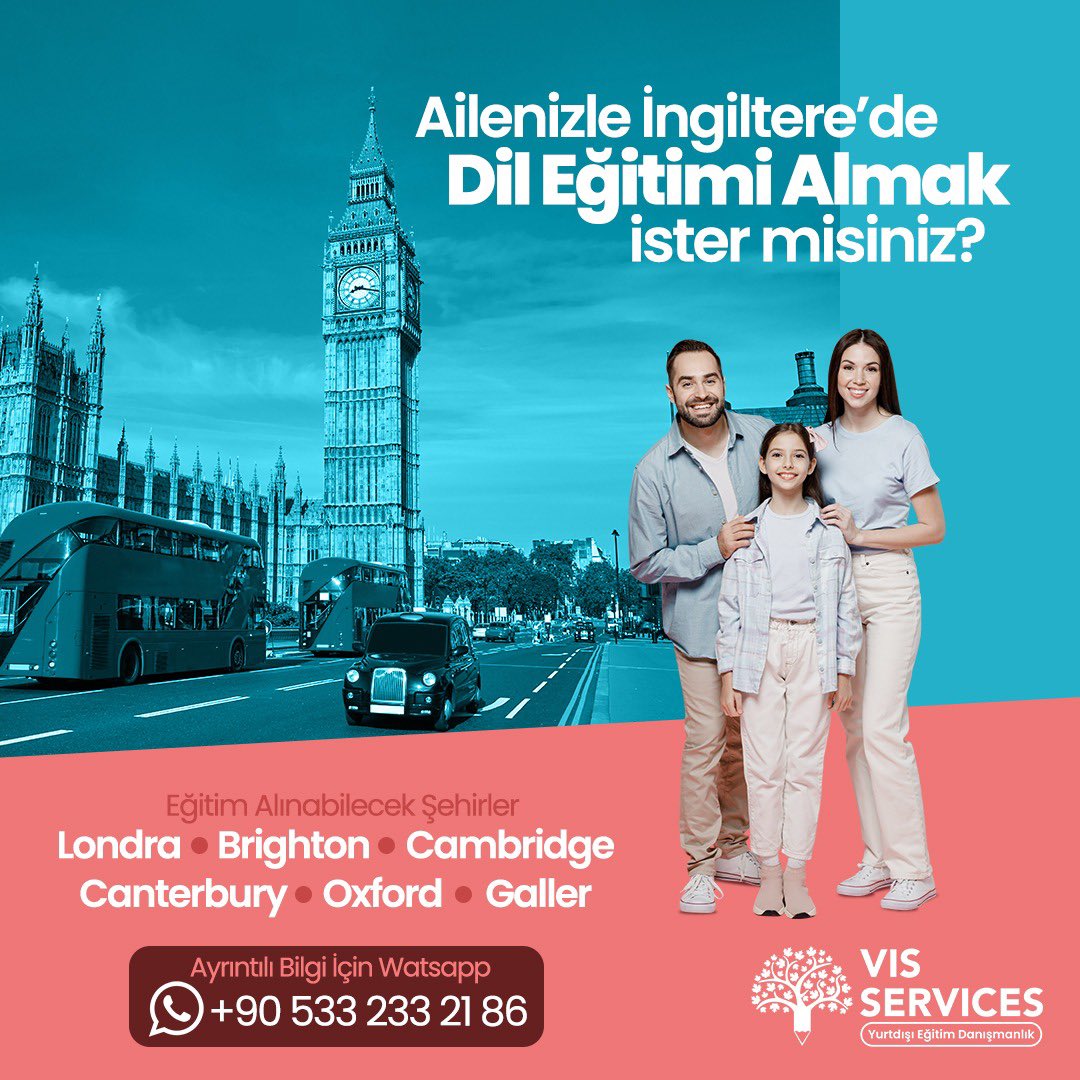 Ailelerin 3-17 yaş arası çocukları ile beraber ayrı sınıflarda katılabilecekleri ve yaz tatillerini, İngilizce öğrenip çeşitli aktiviteler, geziler ile eğlenceli hale getirebilecekleri programlardır.

Whatsapp
📱+90 533 233 21 86