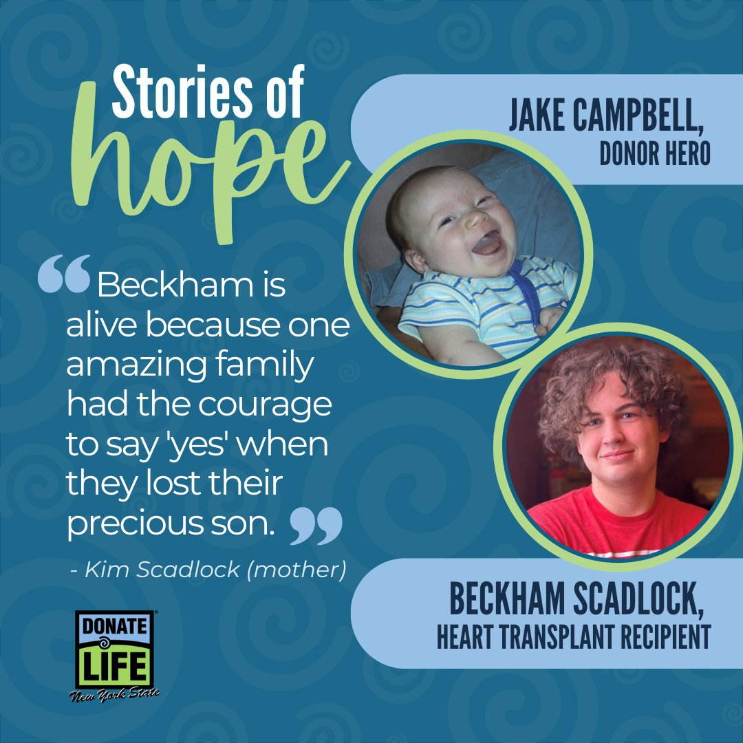 In recognition of #PediatricTransplant Week, we remember donor hero Jake Campbell, who tragically passed at 2 1/2 mos. & donated his heart to Beckham Scadlock. Honor Jake's memory and celebrate Beckham's promising life. Enroll as an organ donor: tinyurl.com/5n86927z