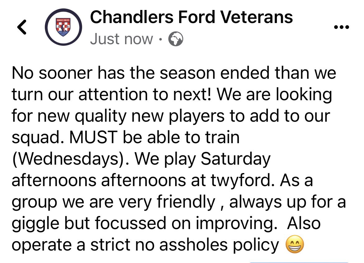 Chandlers Ford Vets FC tweet media