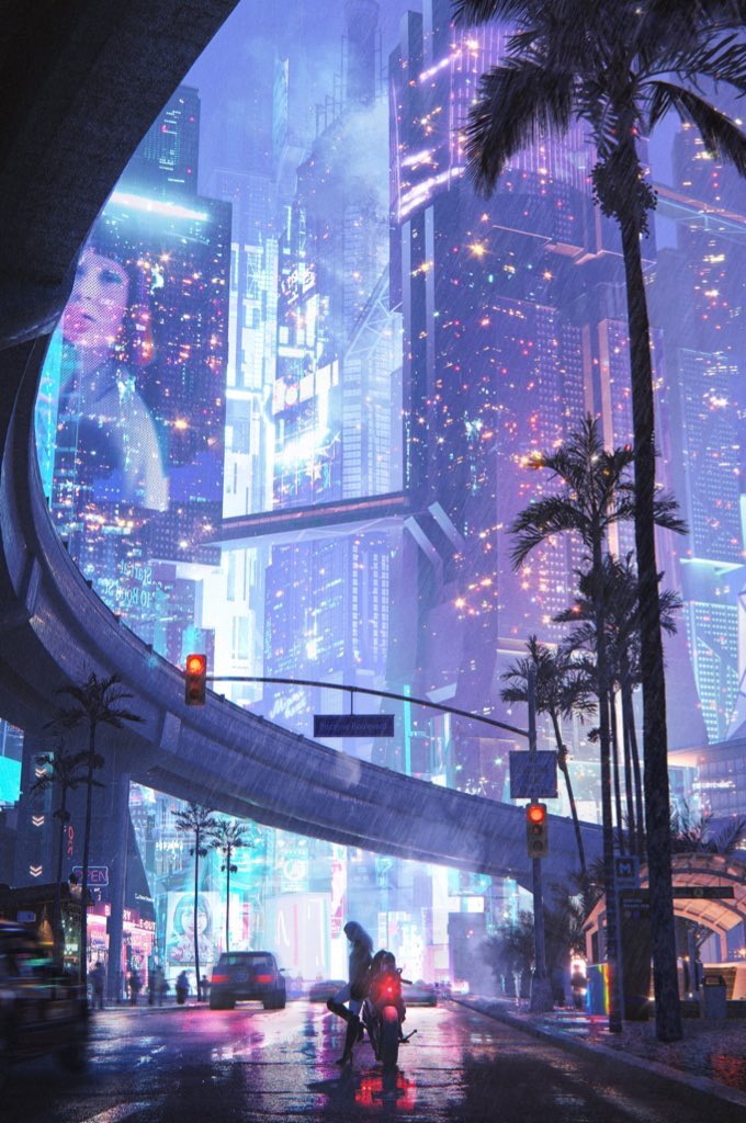 jarvinart's tweet photo. A rainy night in Miami https://t.co/LwbwK1CehK