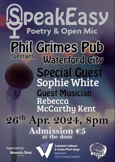 Calling any Waterford <a href="/DiveCreep/">TheCreepDive</a> fans - podcaster and writer Sophie White is the guest at the next <a href="/SpeakEasyWford2/">SpeakEasy Waterford</a>