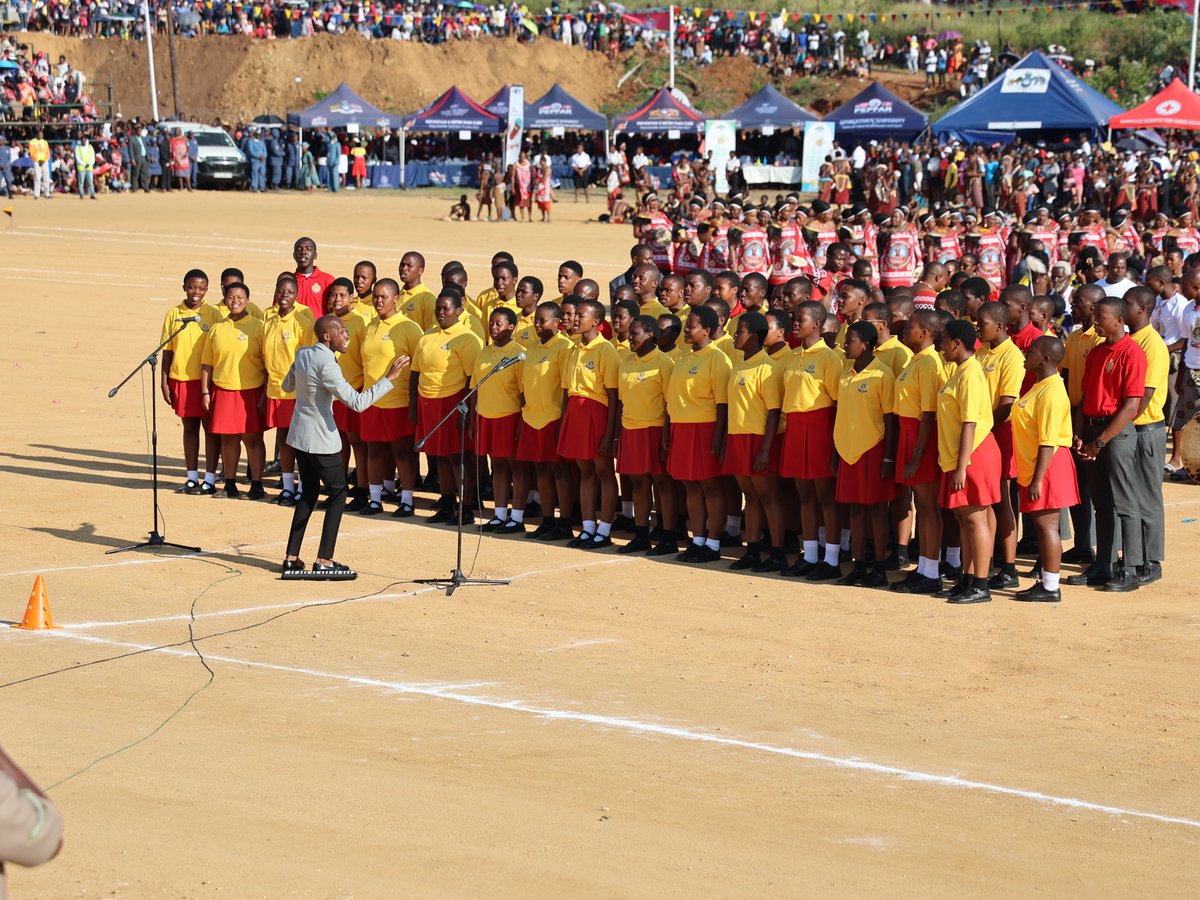 [PHOTOS]: Various groups provide entertainment in front of Their Majesties and the Nation as His Majesty King Mswati III's birthday celebration continues at Mankayane Sports Ground. #HMK56