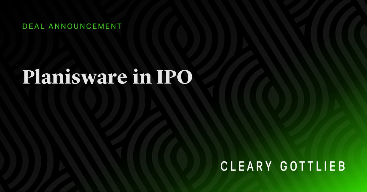 We represented Planisware in its IPO. Read more here: bit.ly/4d27Qmy #Capital Markets