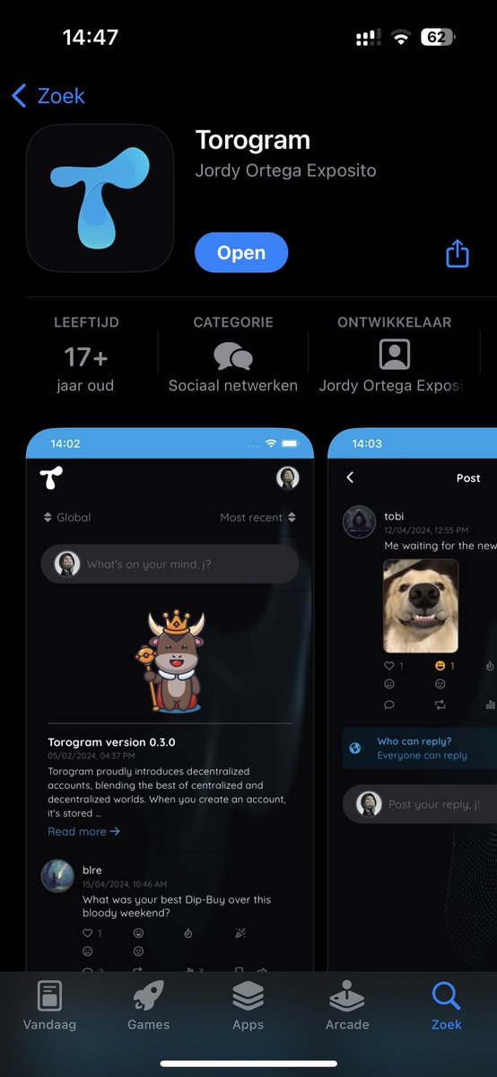 RiseOfDegenOZ's tweet photo. Get ready to experience the power of $TORO on the go! 📱 Now available for download on both the #iOS App Store and #Google Play Store! Don't miss out on this game-changing opportunity! 🔥 #Crypto #Torogram #MobileApp #SocialFi #Crypto #ERC20 #ETH https://t.co/Xi2vgtTGEZ