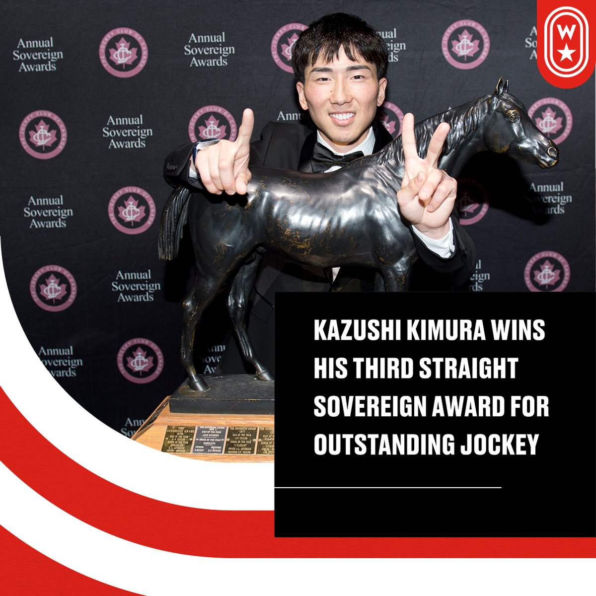 Kazushi Kimura (@kazushi0096) made it three straight Most Outstanding Jockey awards last night at the #SovereignAwards