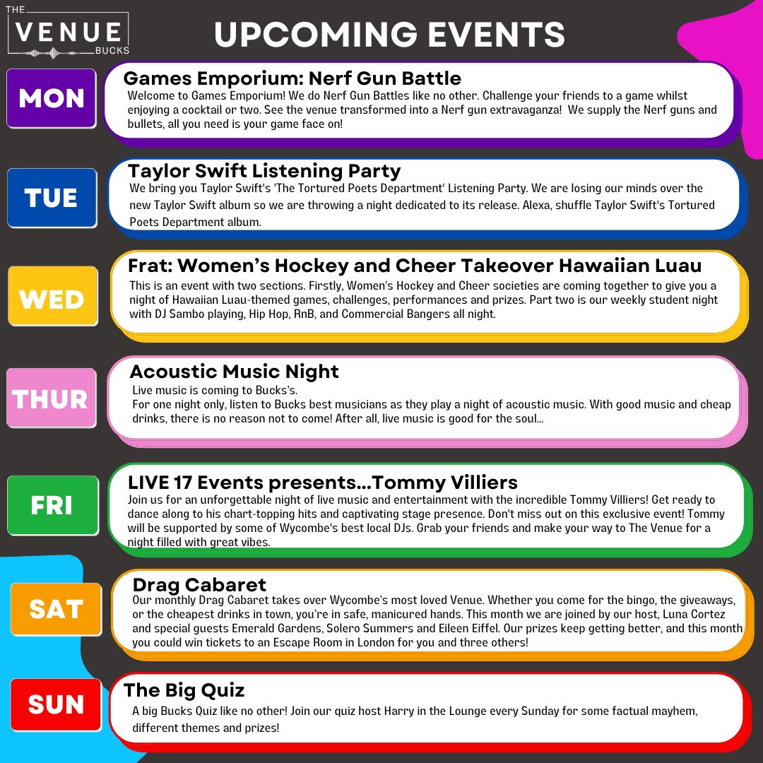 Your ultimate guide to all our events happening this week👀