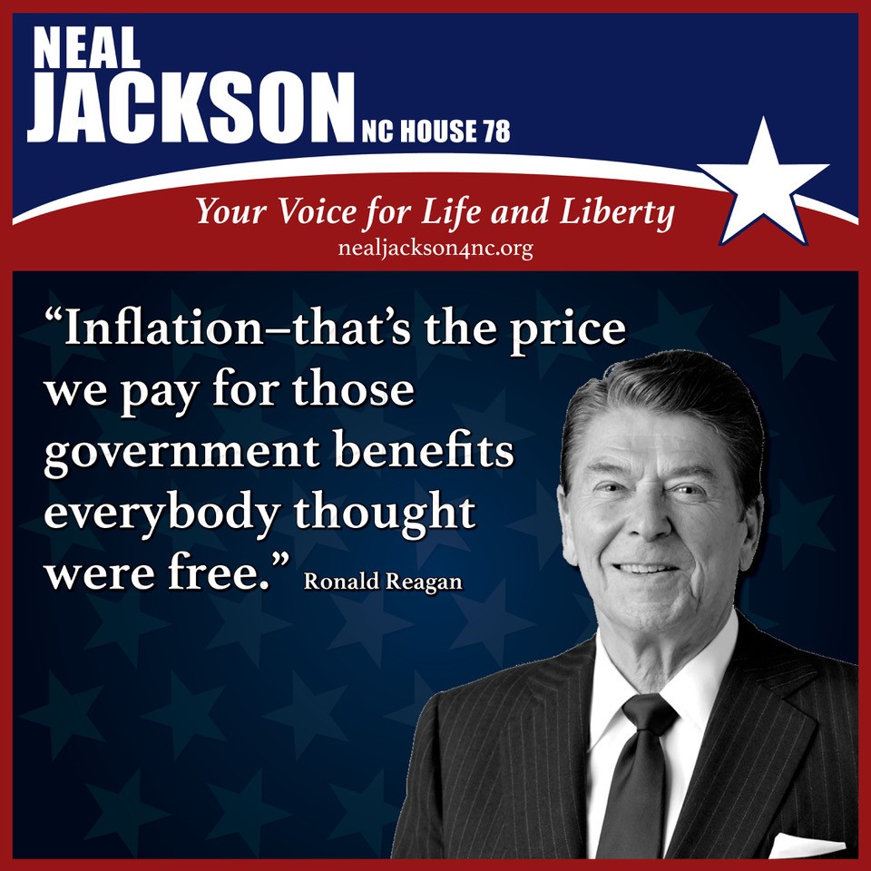 The Worst Tax Imposed upon People - Inflation
The Remedy - Vote Republican!!
#ncga #ncpol