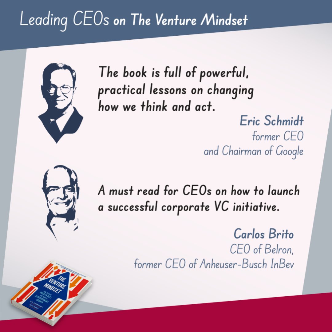 The Venture Mindset receives endorsements from leading CEOs Securing endorsements from legendary CEOs like Eric Schmidt (ex-Google) and Carlos Brito (ex-AB InBev) for my forthcoming book is not just a win; it's a reason to celebrate with champagne! THANK YOU, Eric and Carlos! 🍾