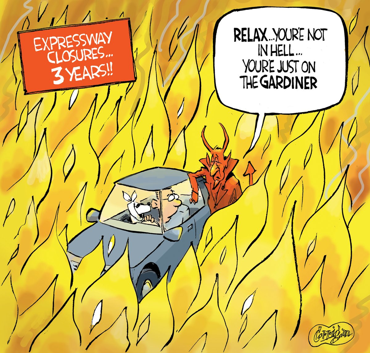 Gardiner Hell!!...enjoy this weekend's cartoon
#onpoli #toronto #TrafficAlert