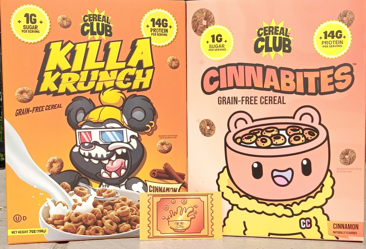 Took some time away and came back to a fire KillaCub from finding a #killacrunch golden ticket🎫. Thank you @cerealclubnft and @killabearsnft for making this collab a possibility🐻🥣. Brand new and nostalgic vibes done right✨️