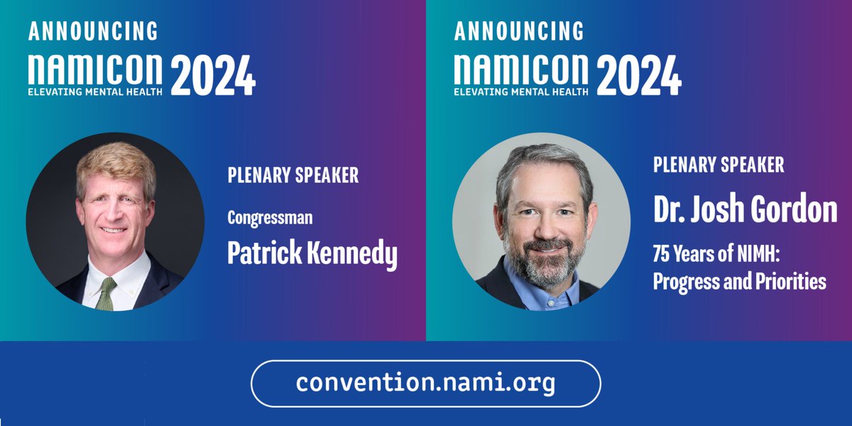 We are excited to announce NAMICon 2024's Main Stage Speakers, Dr. Josh Gordon and Congressman Patrick J Kennedy. Get ready to be inspired and have your thoughts challenged as they share stories that inspire action and spark change. 👉convention.nami.org