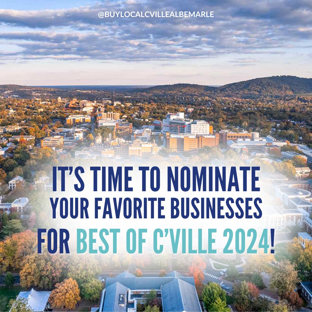 Best of C'ville Nominations are here! Click the link to nominate your favorite local businesses.💞vote.c-ville.com #bestofcville #bestofcville2024 #charlottesville