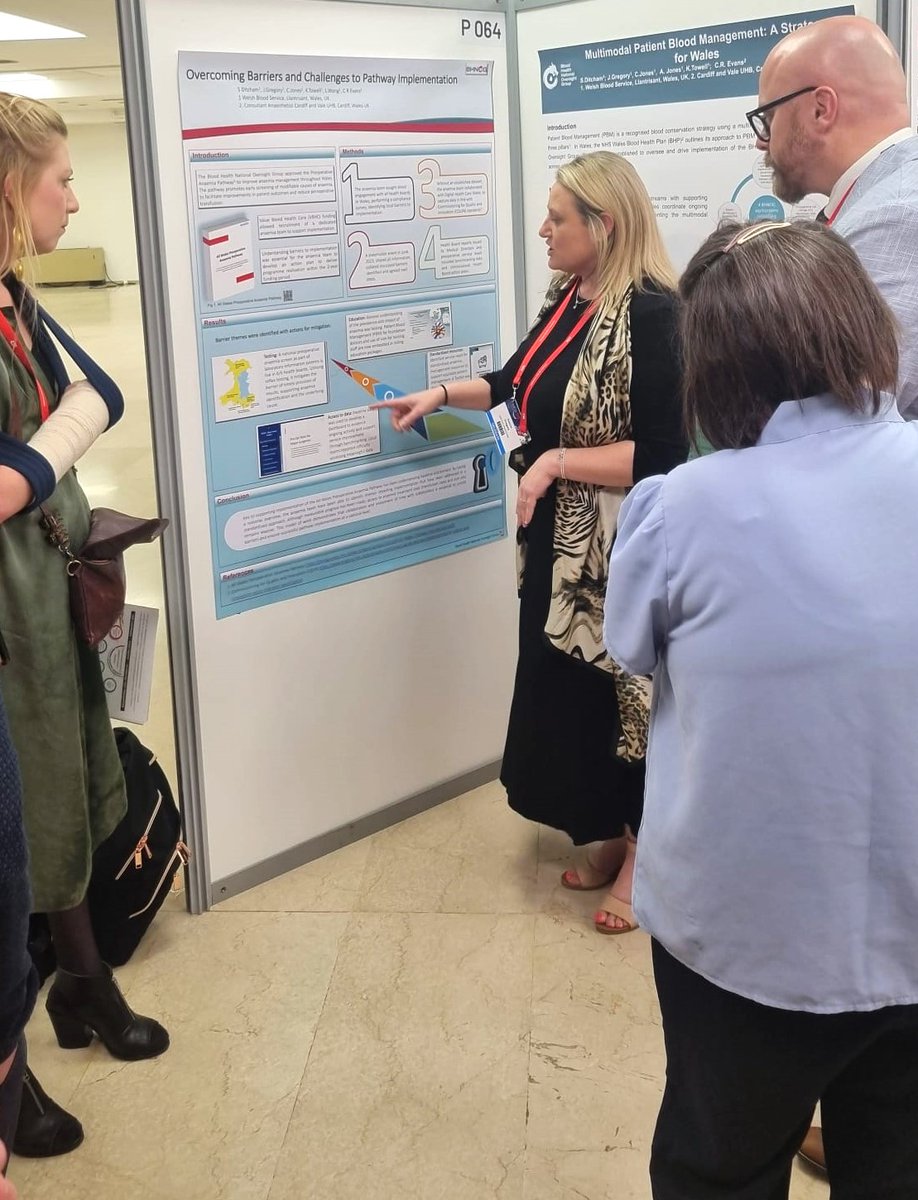 Joanne Gregory presented a poster at #NATA2024 in Bologna on the All Wales Preoperative Anaemia Pathway. 🩸

From engaging health boards to developing a toolkit for standardised resources, Joanne showcases how collaboration drives successful implementation 💡