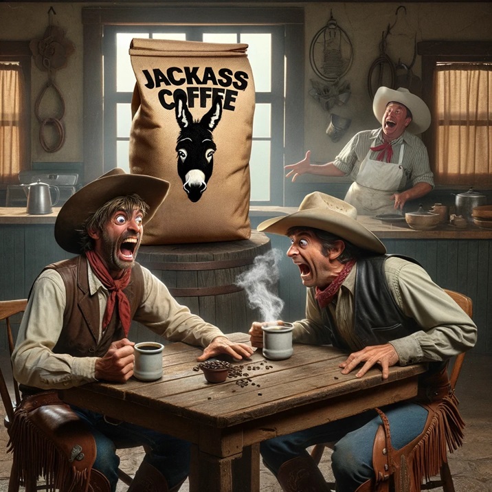 'Eponymous' Coffee - according to the ranch cook! 🤣 Reference: dictionary.com/browse/eponymo… 🤔 #humor #COWBOY #CoffeeTime #FridayVibes #comedy #coffee #lifestyles #digitalart #AIArtwork #aiimages #ComicArt