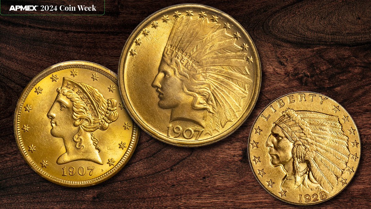 APMEX's tweet image. During the Centennial Celebration of National Coin Week, get great deals and special offers on a wide variety of Pre-33 gold.

apmex.com/coin-week

#apmex #coinweek #gold #goldcoin #nationalcoinweek #preciousmetal #raregold #history #numismatics #coincollecting