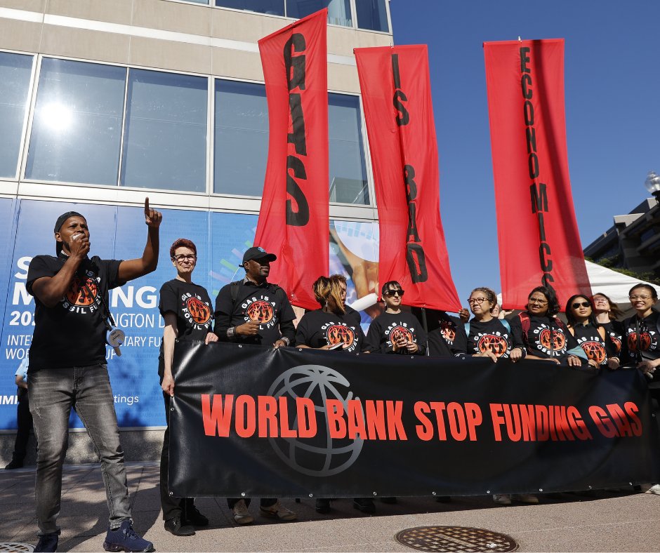 Join us! At 12pm today we march on @worldbank Washington DC, past the @IMFNews & @IFC_org to call for an end to fossil fuel funding. Let's stop coal, oil and gas projects from destroying the climate & trapping Global South nations in debt. #GasIsNotGreen #WorldBankWorldProblems