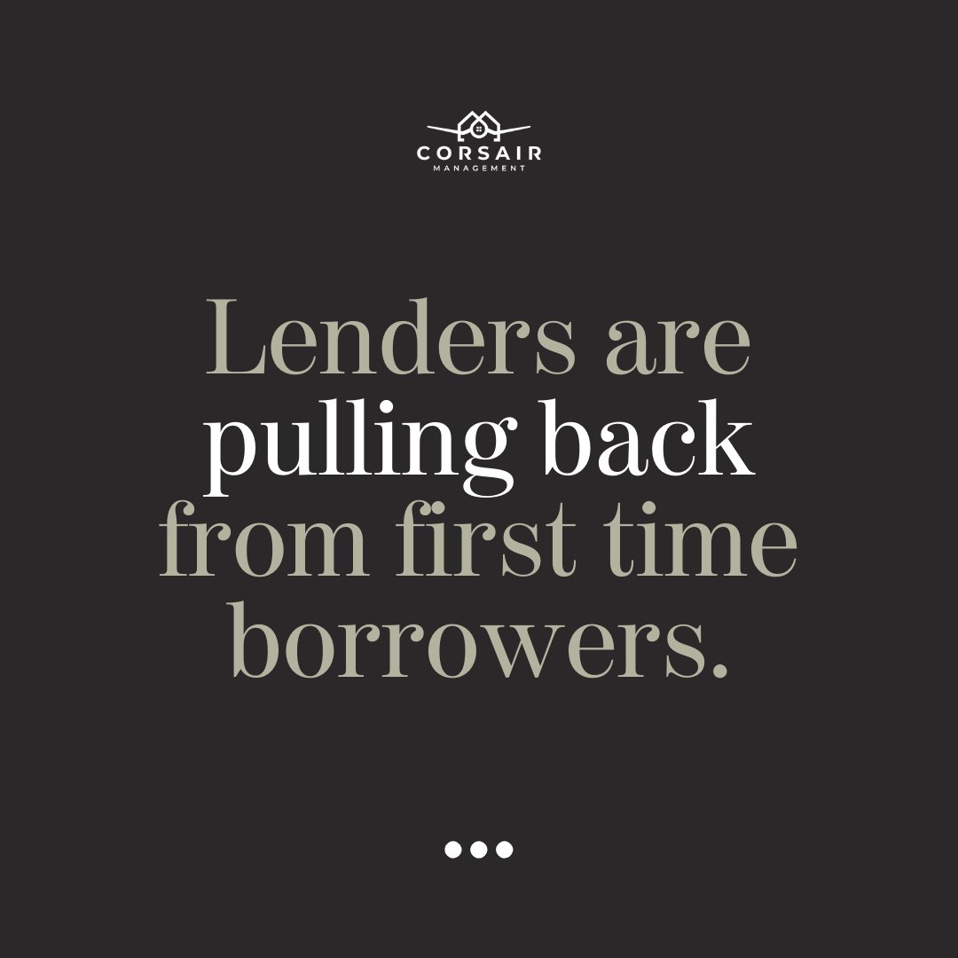 Lenders are pulling back from first time borrowers. It's not easy to get a new loan from a new bank these days. Lean into your existing relationships to get the best deal. Giving the bank your deposits is also very helpful for better terms! #CRE #PropertyManagement