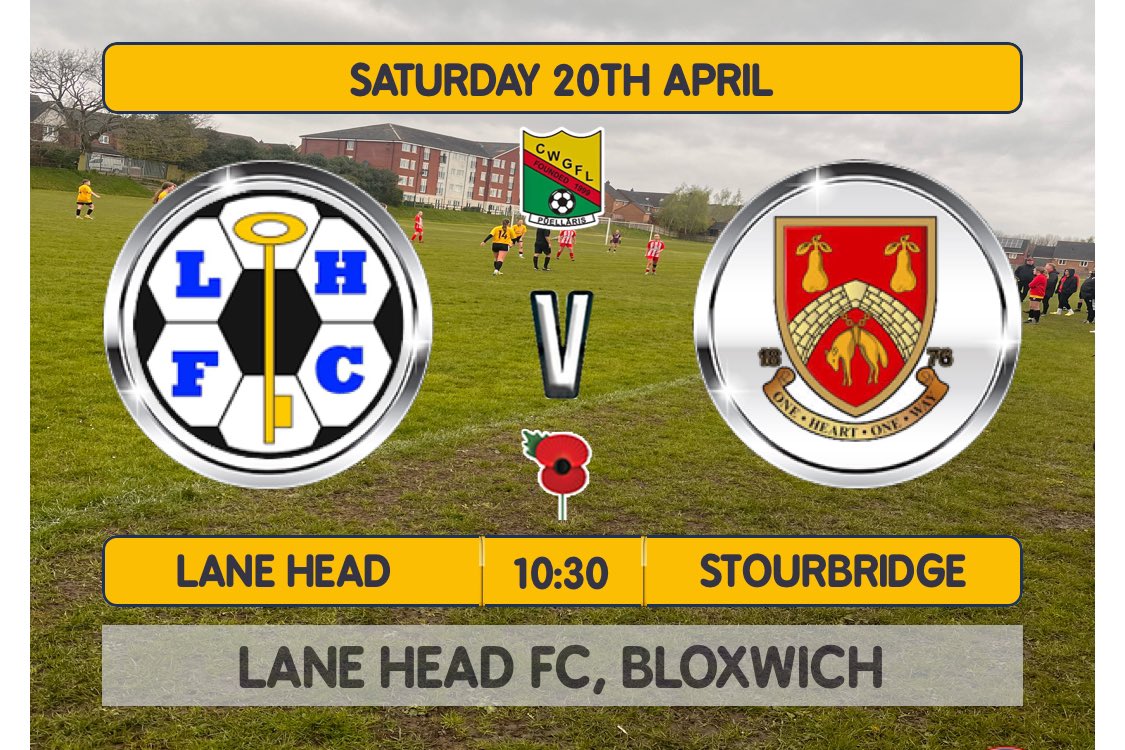 NEXT UP: 

A quick turnaround in games as we travel to Bloxwich to take on the newly crowned Champions… 

🏆 CWGFL Prem 
🕰️ 10:30am
📍 
LANE HEAD FOOTBALL CLUB 
SOMERFIELD ROAD 
BLOXWICH 
WS3 2EJ
.
.
.
#Glassgirls