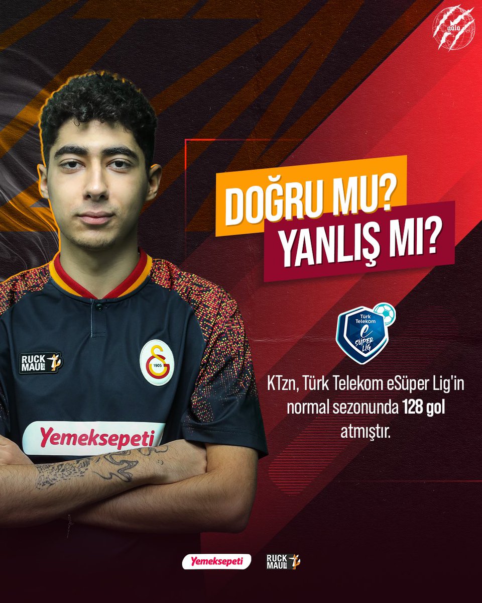 Doğru mu, yanlış mı? 🤔

⚽ KTzn, Türk Telekom eSüper Lig'in normal sezonunda 128 gol atmıştır.