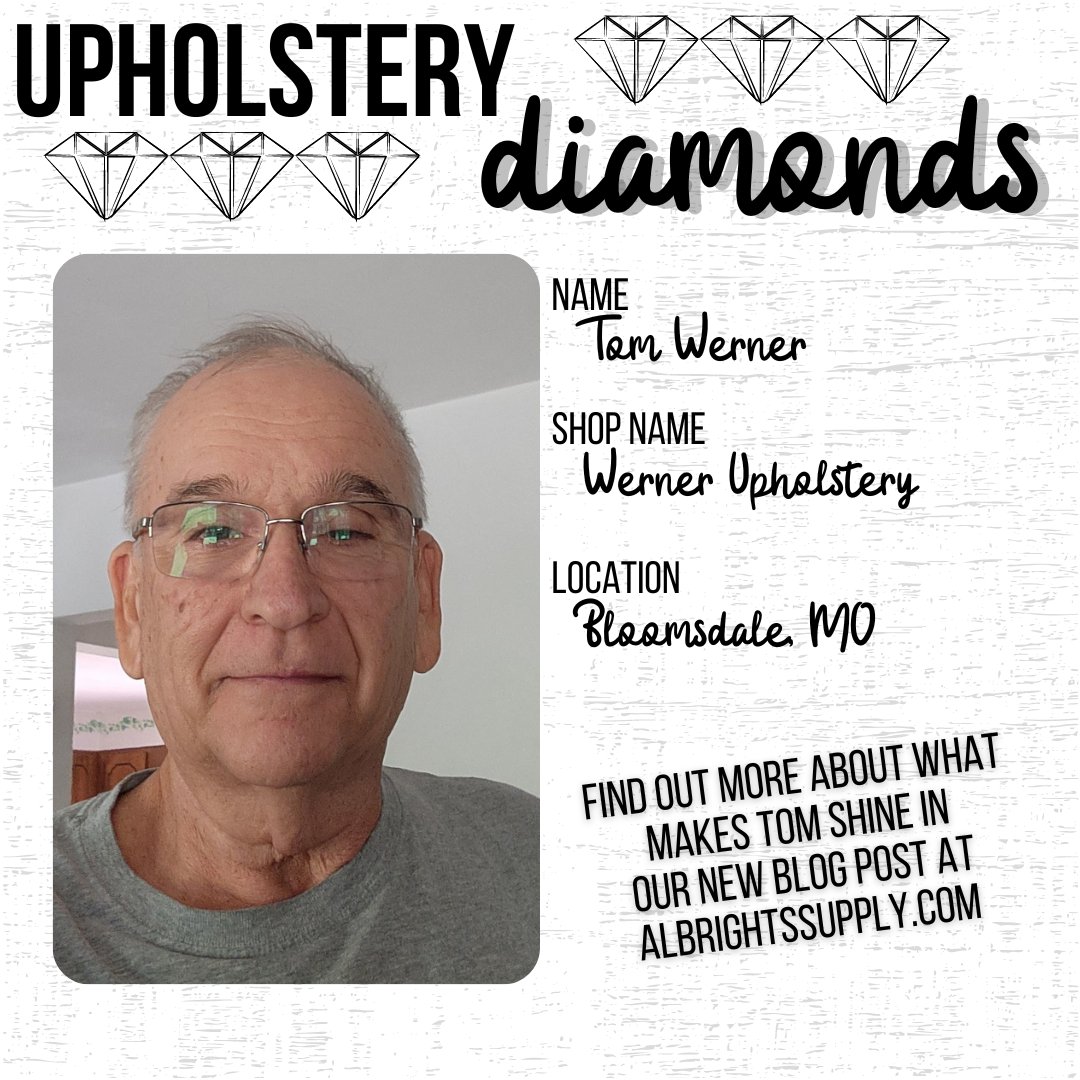 Meet Tom Werner, a 40-year veteran upholsterer who turns customer visions into reality, from revamping truck seats to restoring classic cars like the 1970 Dodge Challenger. Read more at albrightssupply.com/upholstery-dia…

#interview #upholsterydiamonds #wernerupholstery #albrightssupply