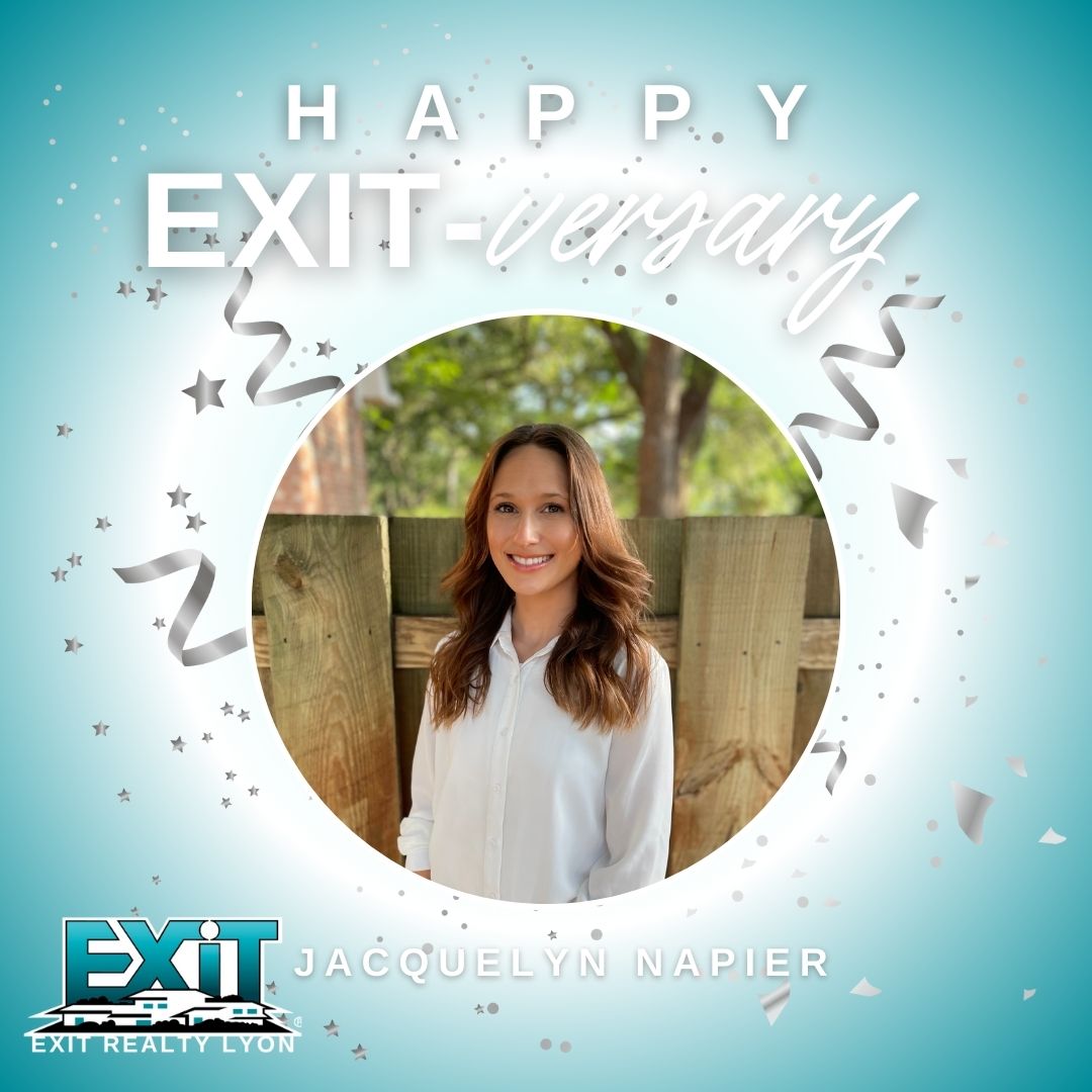 Help us celebrate the 2 year EXIT-versary of EXIT Realty Lyon agent, Jacquelyn Napier ✨ #EXITRealtyLyon #ExitRealty #SouthAlabama #RealtorLife #RealEstate #RealEstateInvestor #RealEstateAgent #RealEstateAgentLife #RealEstateBroker #RealEstateForSale #AlabamaRealEstate