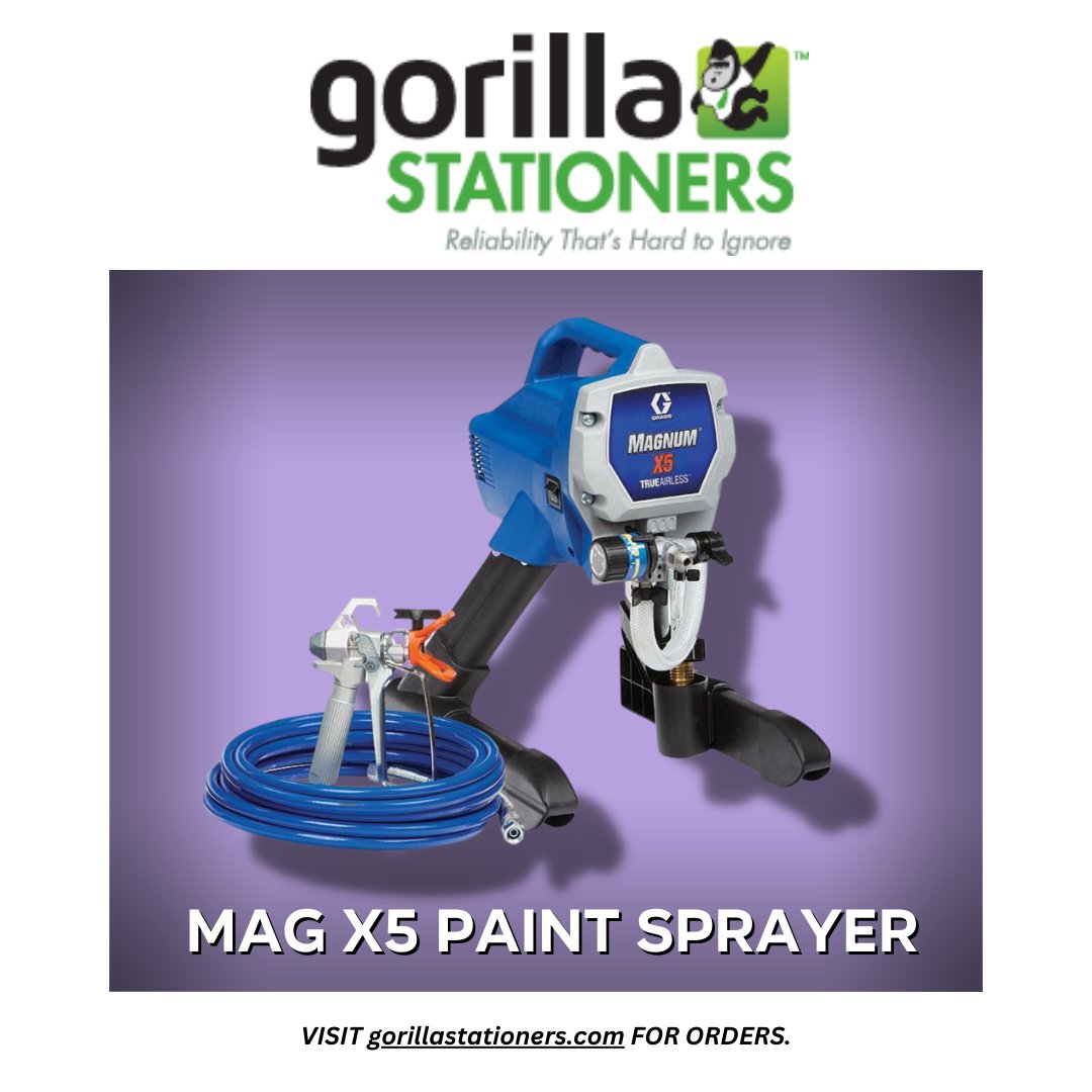 DIY homeowners and handymen get cost-efficient, high-speed performance with the Magnum X5 Paint Sprayer. Check this out: gorillastationers.com/collections/ha… #GorillaStationers #OfficeSupplies #HardwareSupplies #Office #OfficeProducts #HardwareProducts