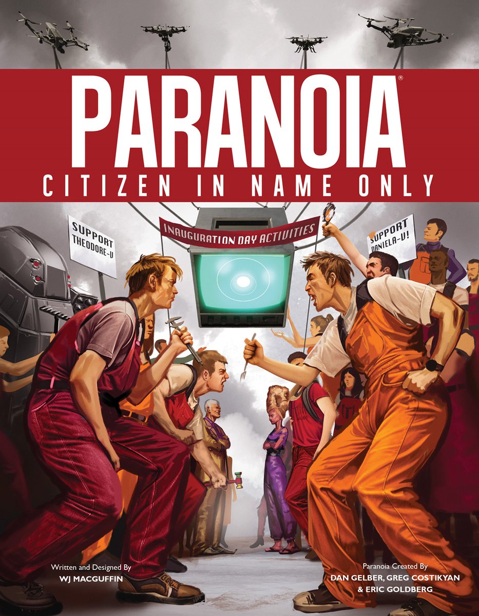MongoosePub's tweet photo. Citizen In Name Only, a brand new mission, is now out - report for duty, Troubleshooter!
https://t.co/pM1nHeqAG6
What happens when an FCCCP pope decides she can rule Alpha Complex better? Why, she starts taking over one sector at a time...
#ttrpg #Paranoia #FriendComputer https://t.co/ynKsY6SN4Y